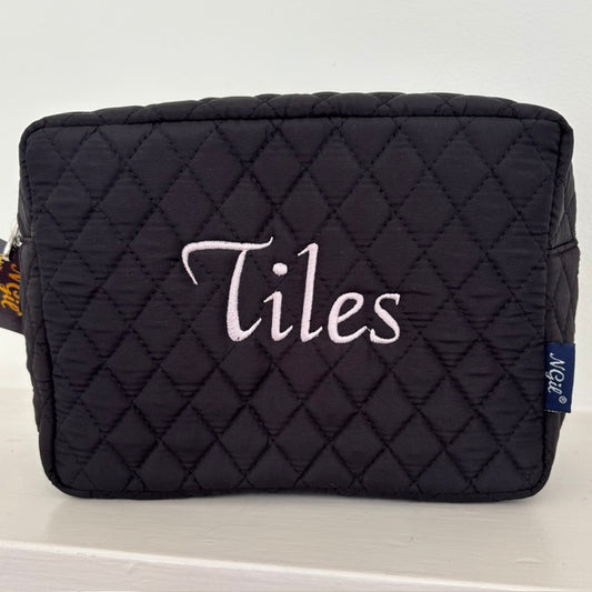 Mahjong Tile Bag - Black Quilted