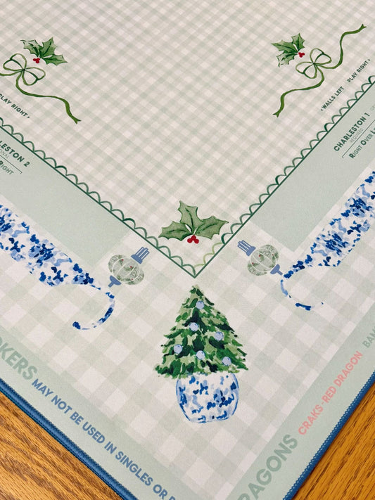 Mahjong Mat - Holly Jolly - Holiday Pattern