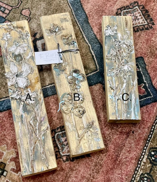 Painting - Flowers on Wood