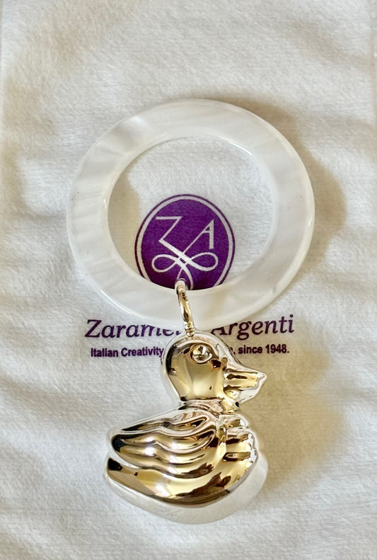 Sterling Silver Duck Rattle