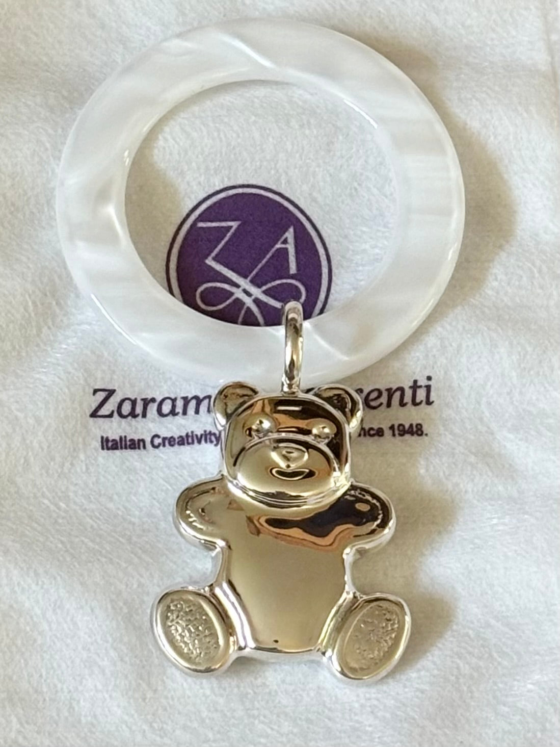 Sterling Silver Teddy Bear Rattle