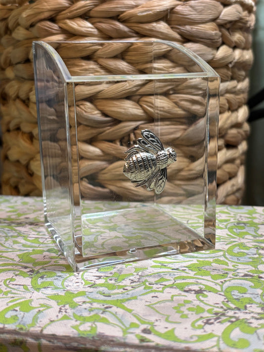 Pewter Medallion on Pencil/Make Up Holder / Assorted