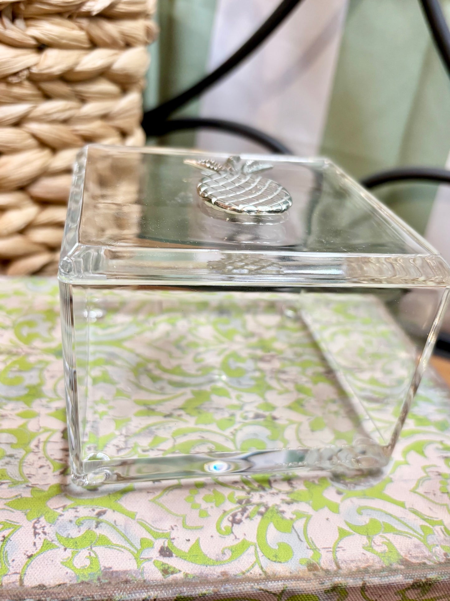Pewter Medallion on Short Square Box / Assorted