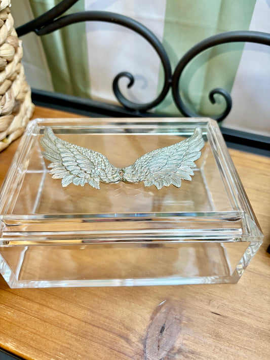 Pewter Medallion on Small Jewelry Box / Assorted