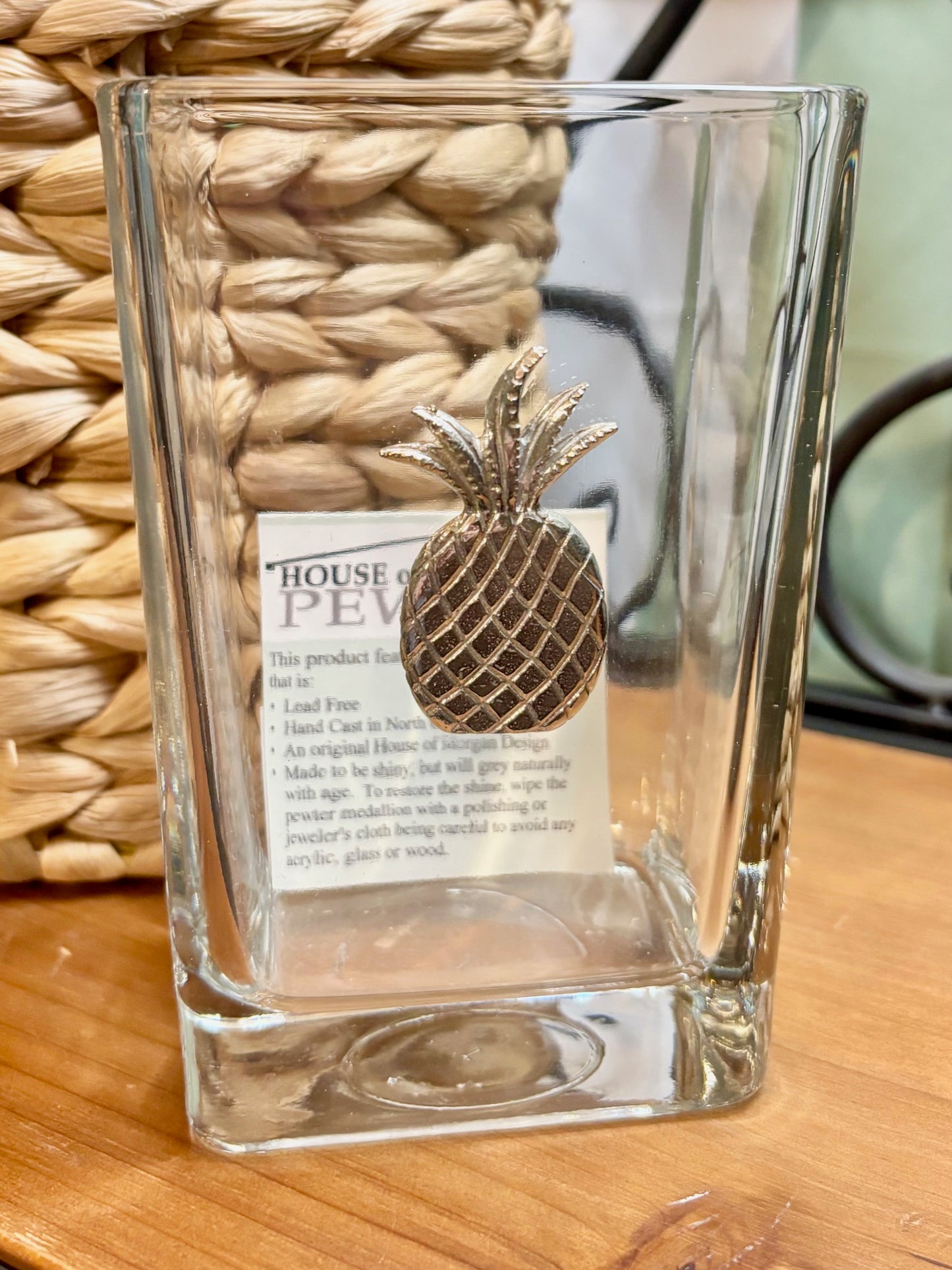 Glass vase pineapple hospitality