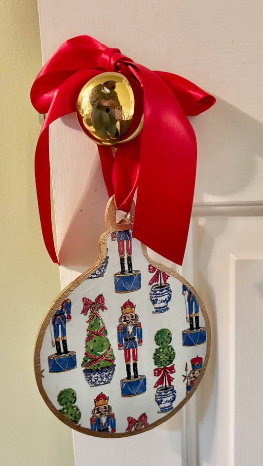 Door Hanger - Chinoiserie Nutcracker 8" Bauble Ornament