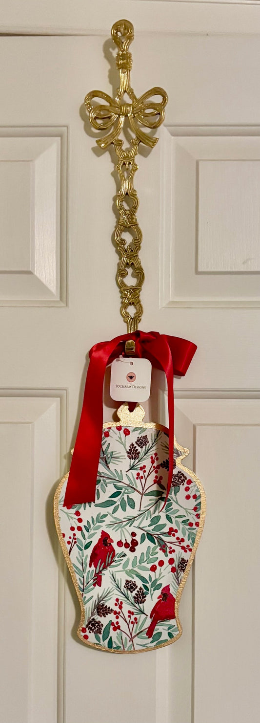 Door Hanger - Cardinals 12" Ginger Jar