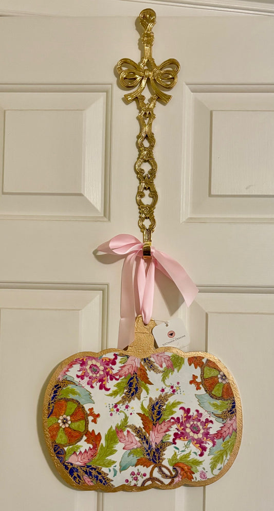 Door Hanger - Tobacco Leaf 12" Pumpkin