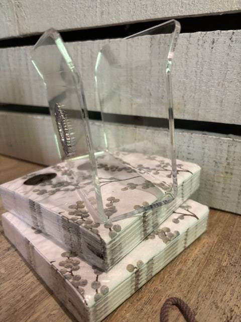Pewter Medallion on Napkin Stand - Wreath