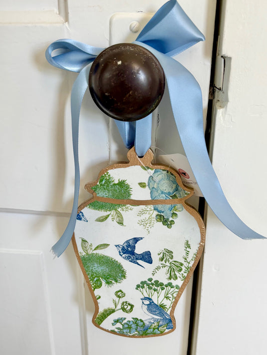 Door Hanger - Bluebird 8" Ginger Jar