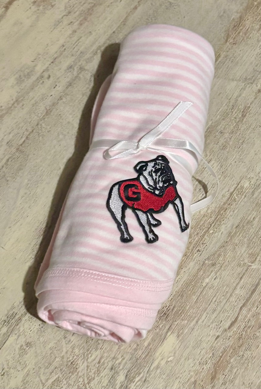 UGA Pink Baby Blanket