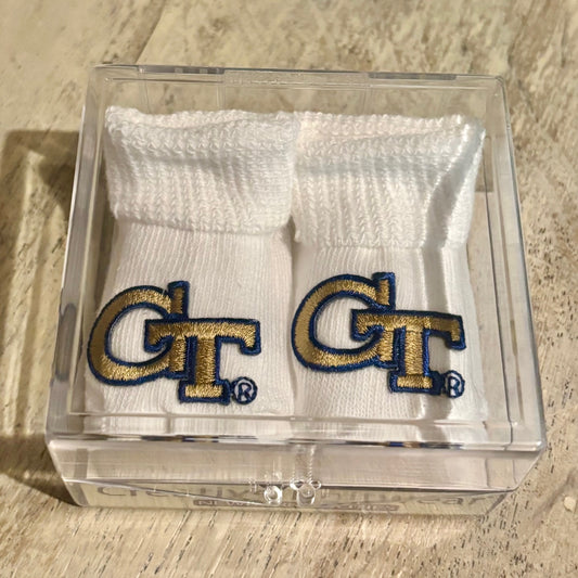 Georgia Tech Booties - Newborn