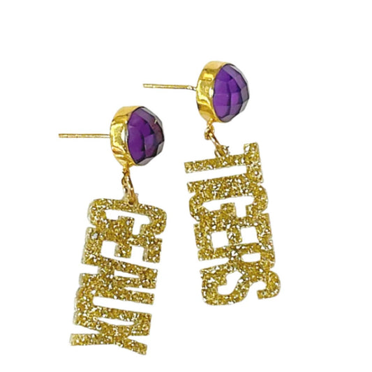 LSU "Geaux Tigers" Dangle Earrings