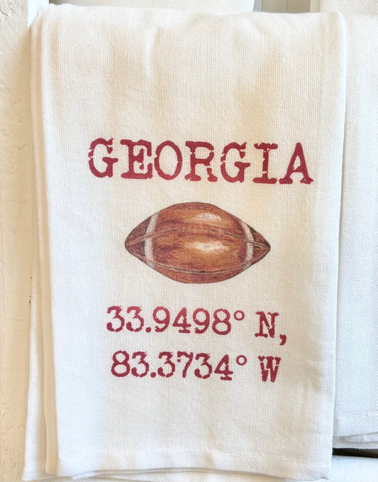 Tea Towel - Coordinates Athens GA
