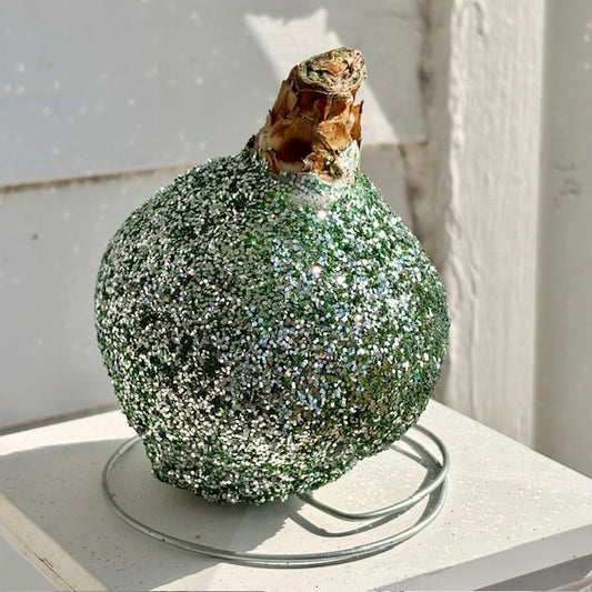 Amaryllis 7 - Picasso with Silver & Green Glitter Wax