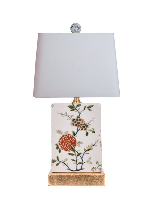 Lamp - Porcelain Floral & Fruit 14.5"