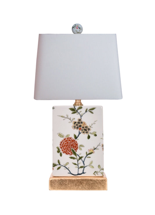 Lamp - Porcelain Floral & Fruit 14.5"