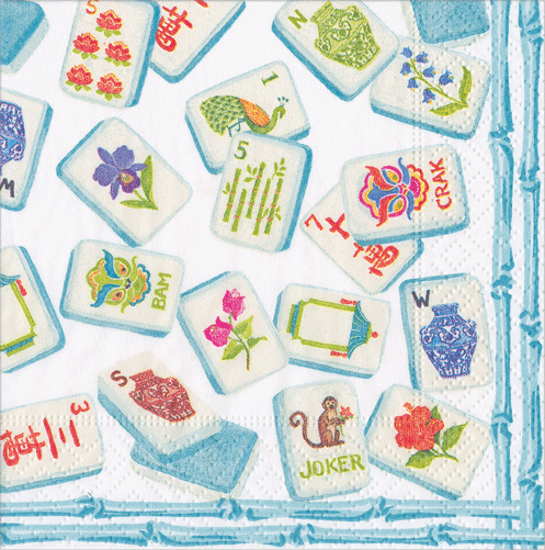 Cocktail Napkins - Mahjong Blue