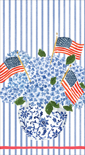 Guest Towels/Hostess Napkins - Flags & Hydrangeas