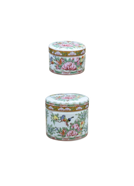 Box - Rose Canton Covered Powder Box