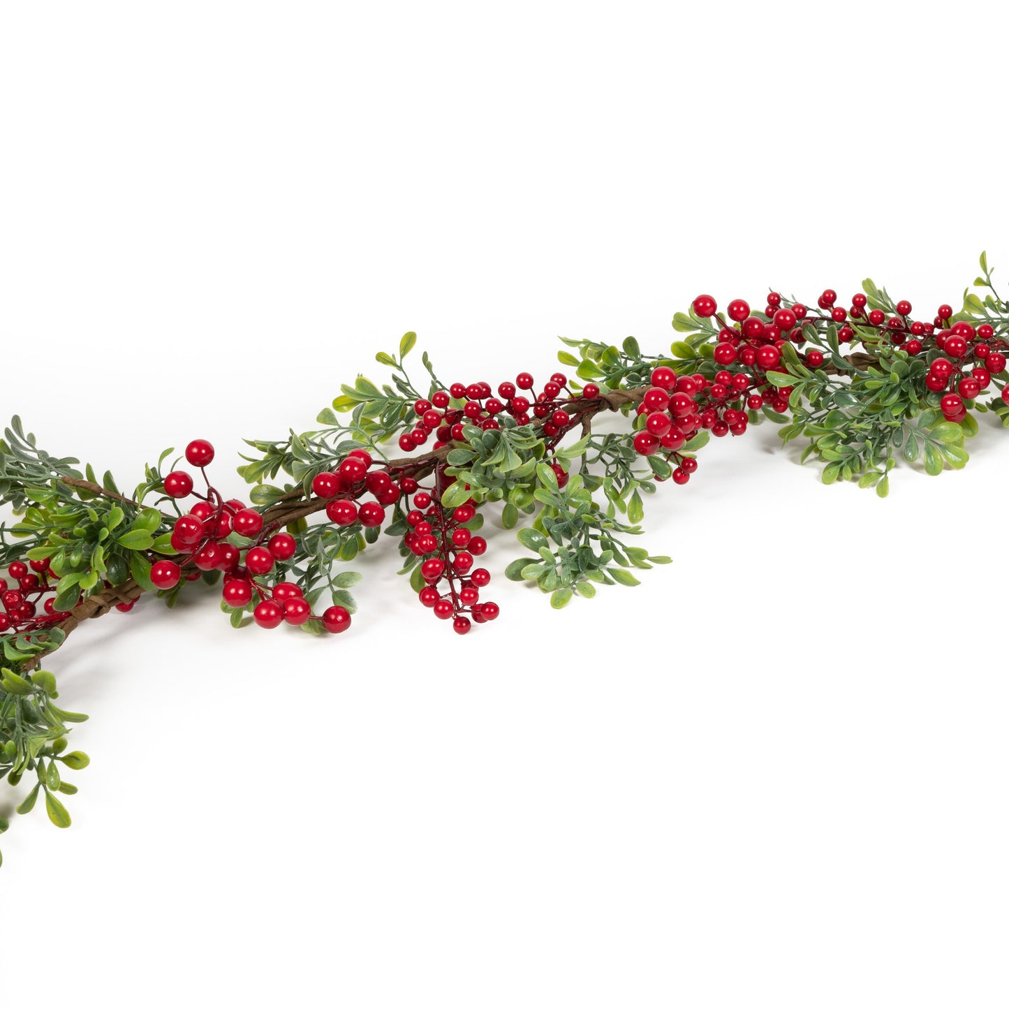Red Berry & Boxwood Garland