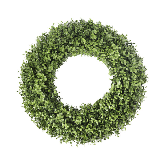 Wreath:  Faux Boxwood Exterior UV Resistant