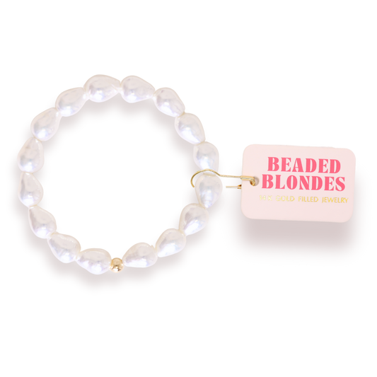 Bracelet - Pearl/Gold Bella