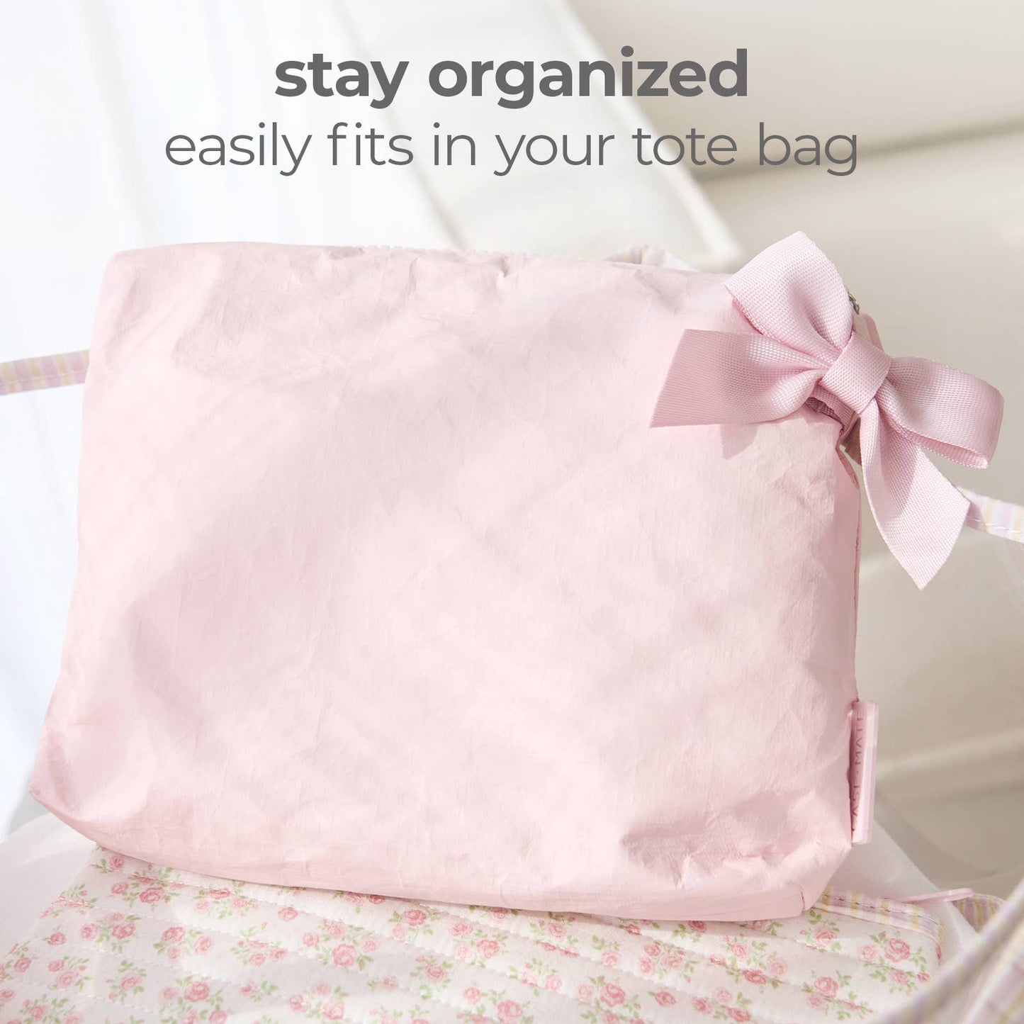 Zip Bag - Pink Bow Crinkle