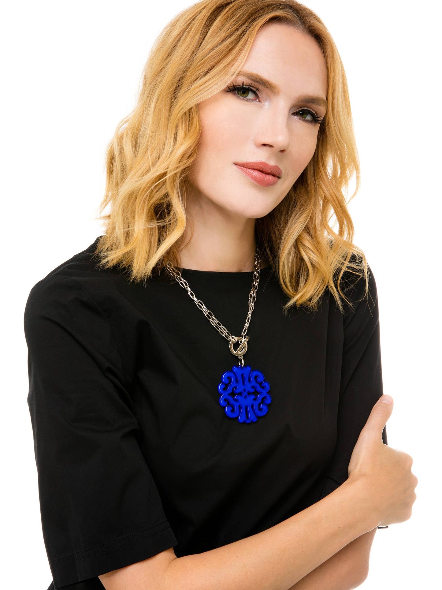 Acrylic Scroll Pendant Necklace - MINT