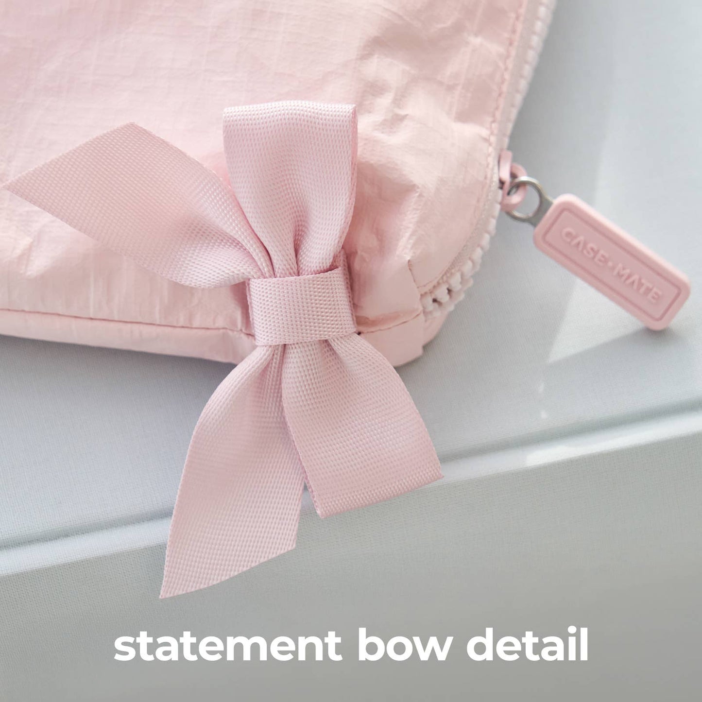 Zip Bag - Pink Bow Crinkle