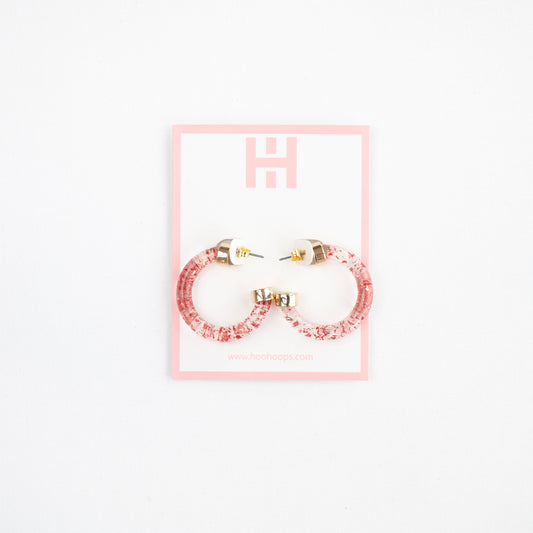 Acrylic Hoops - Mini Pink Foil