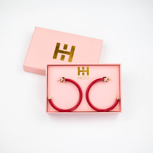 Acrylic Hoops - Red
