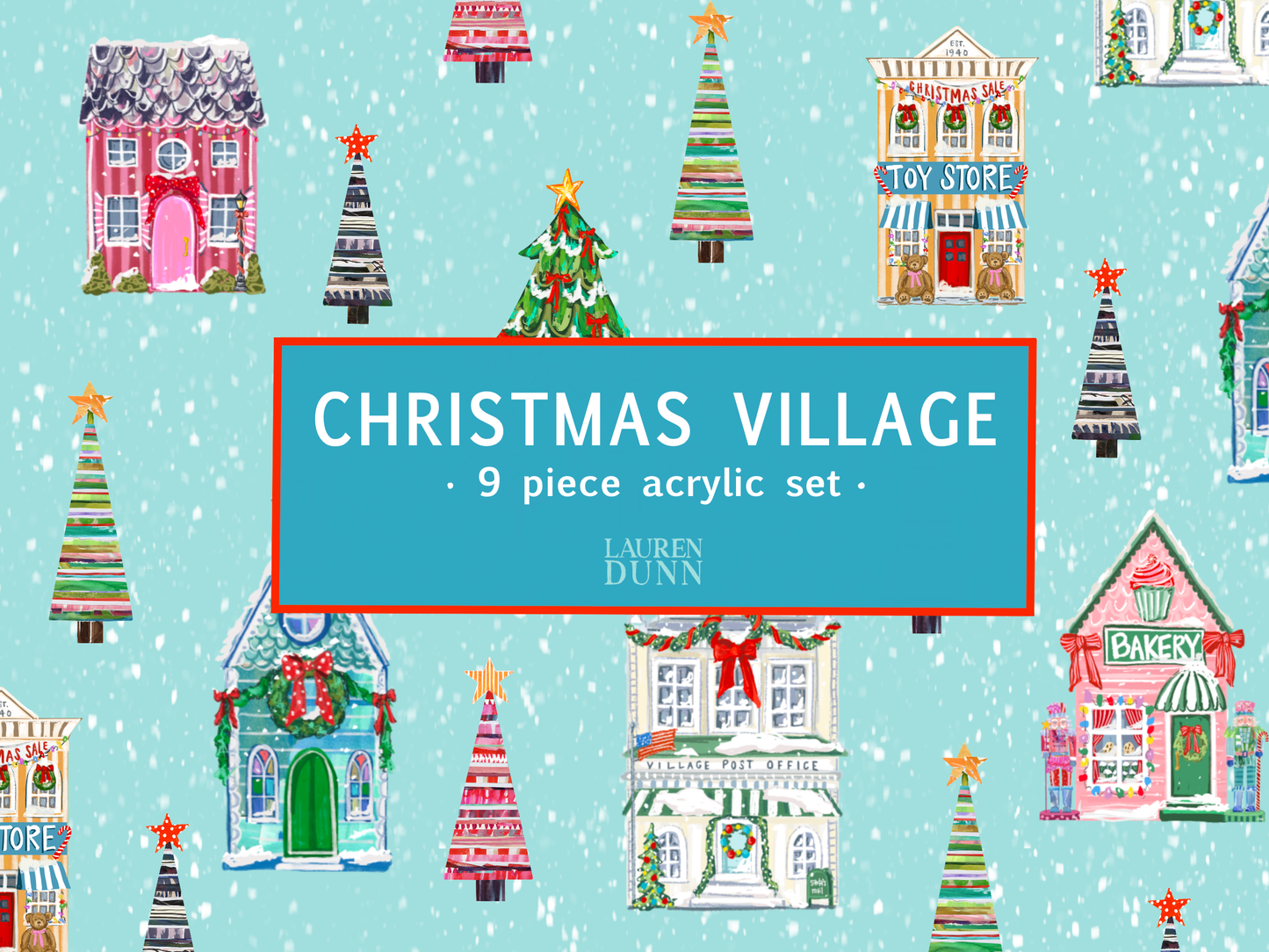 Acrylic Christmas Village Set - Mini