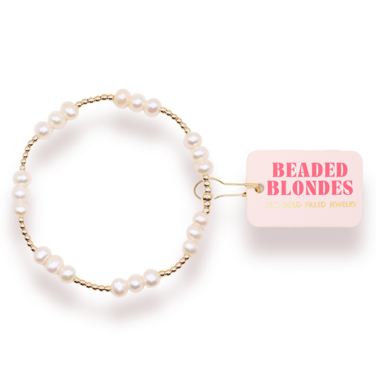 Bracelet - Pearl/Gold ILY Coastal