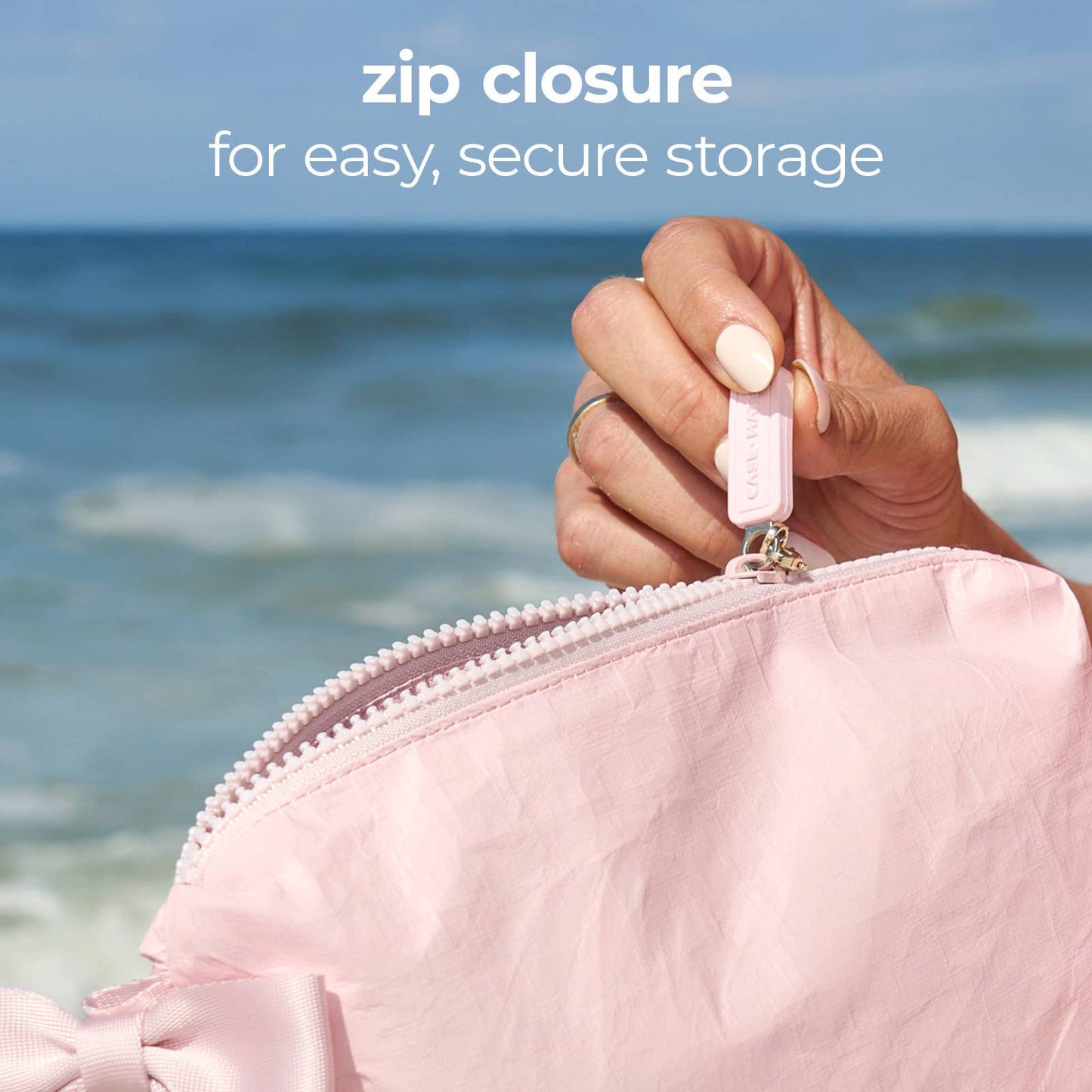 Zip Bag - Pink Bow Crinkle