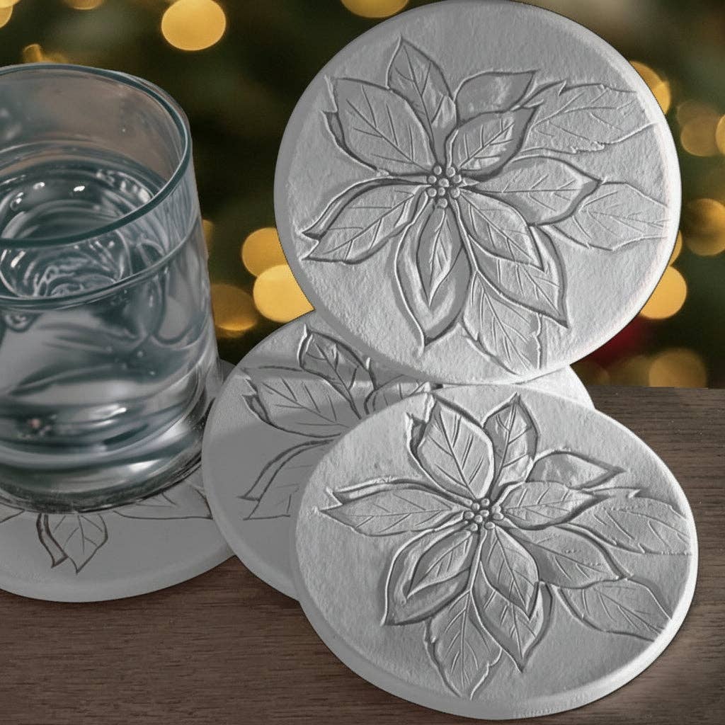 Coaster Set - Poinsettia