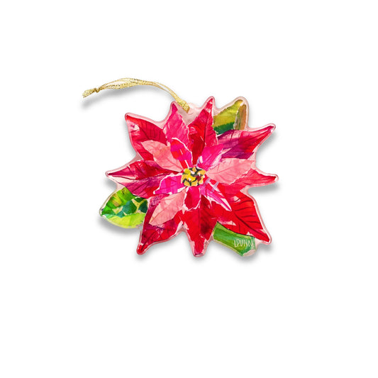 Acrylic Ornament - Poinsettia