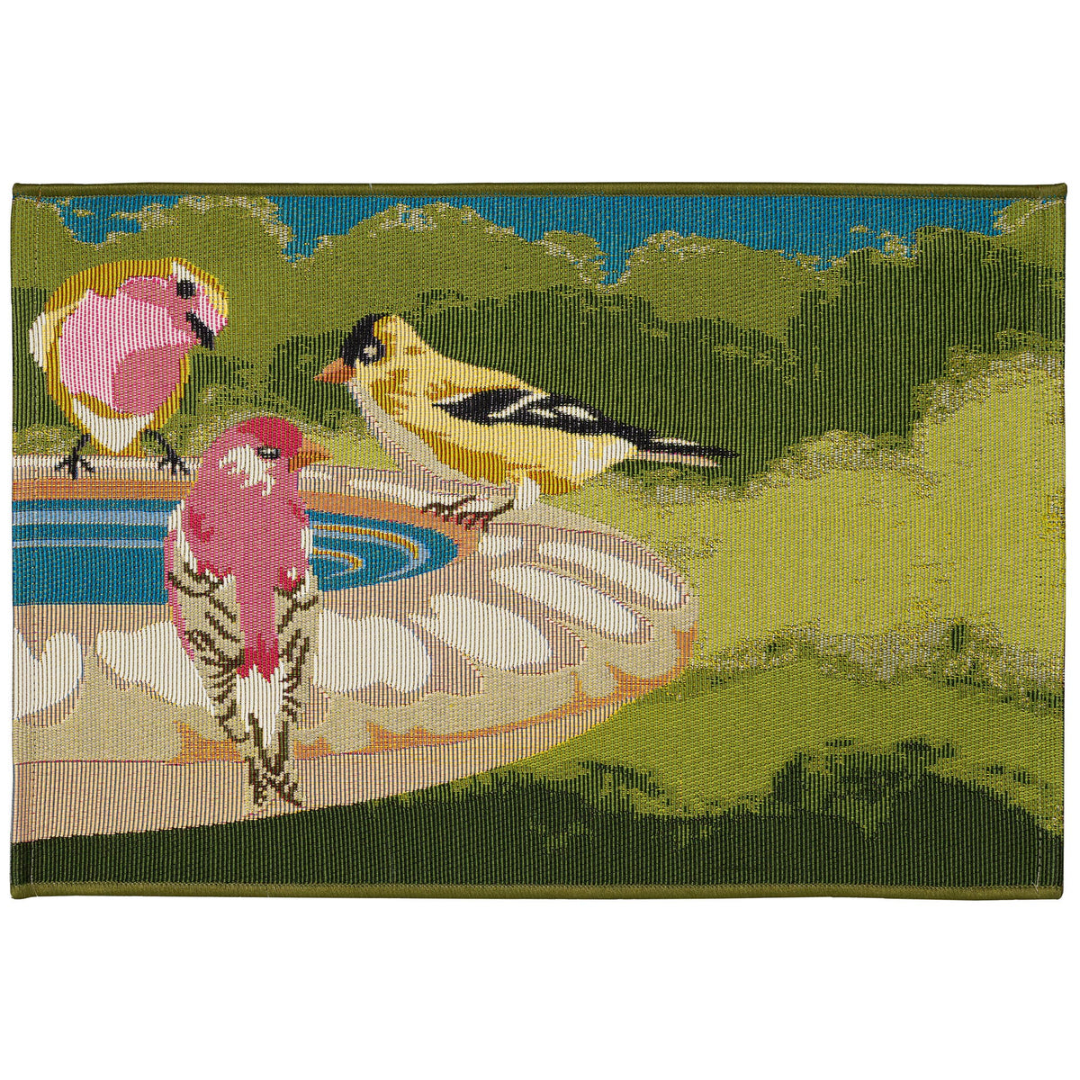 Rug - Indoor/Outdoor - Bathing Birdies Green (Esencia)