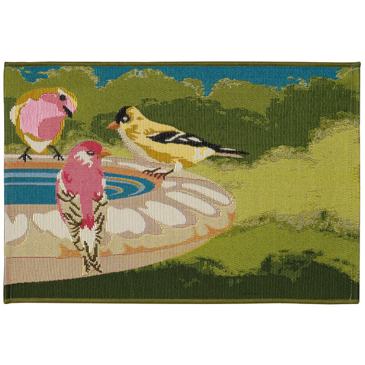 Rug - Indoor/Outdoor - Bathing Birdies Green (Esencia)