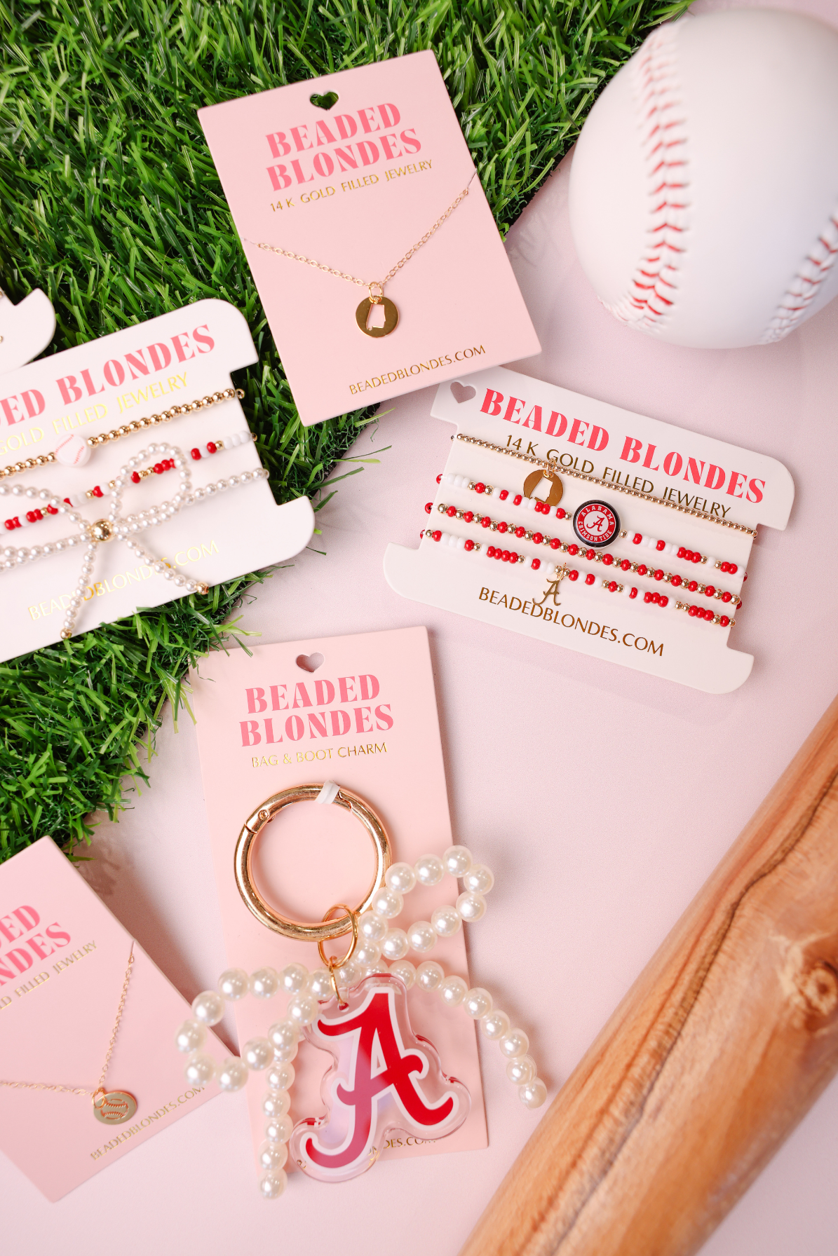 Bracelet - Collegiate+Alabama Gold Charm