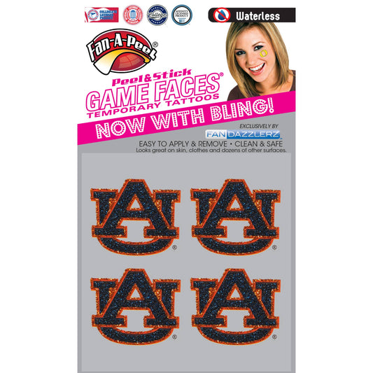 Auburn - Game Faces Fandazzlerz Temporary Tattoos/Stickers