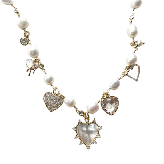 Pearl and Charm Necklace