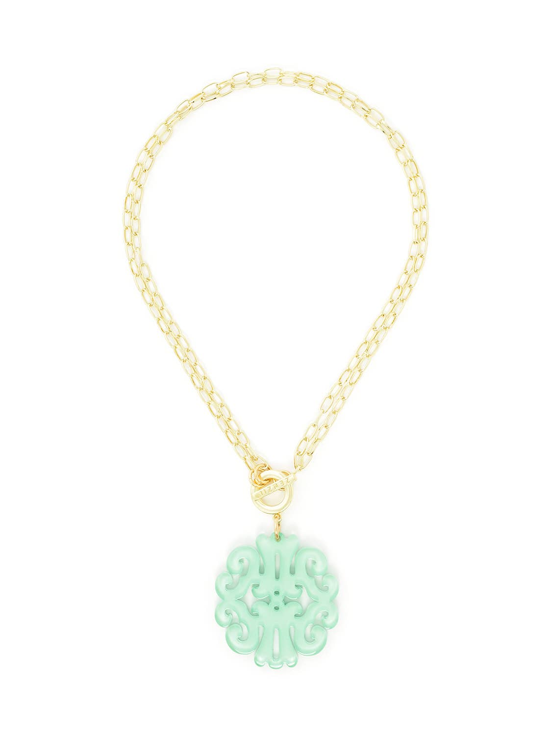 Acrylic Scroll Pendant Necklace - MINT