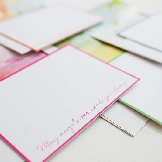 Stationery - Correspondence Cards - Angels Surround You - Pink