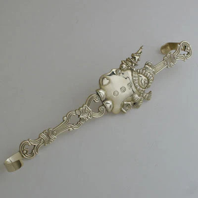 Wreath Holder - Snowman - Brass
