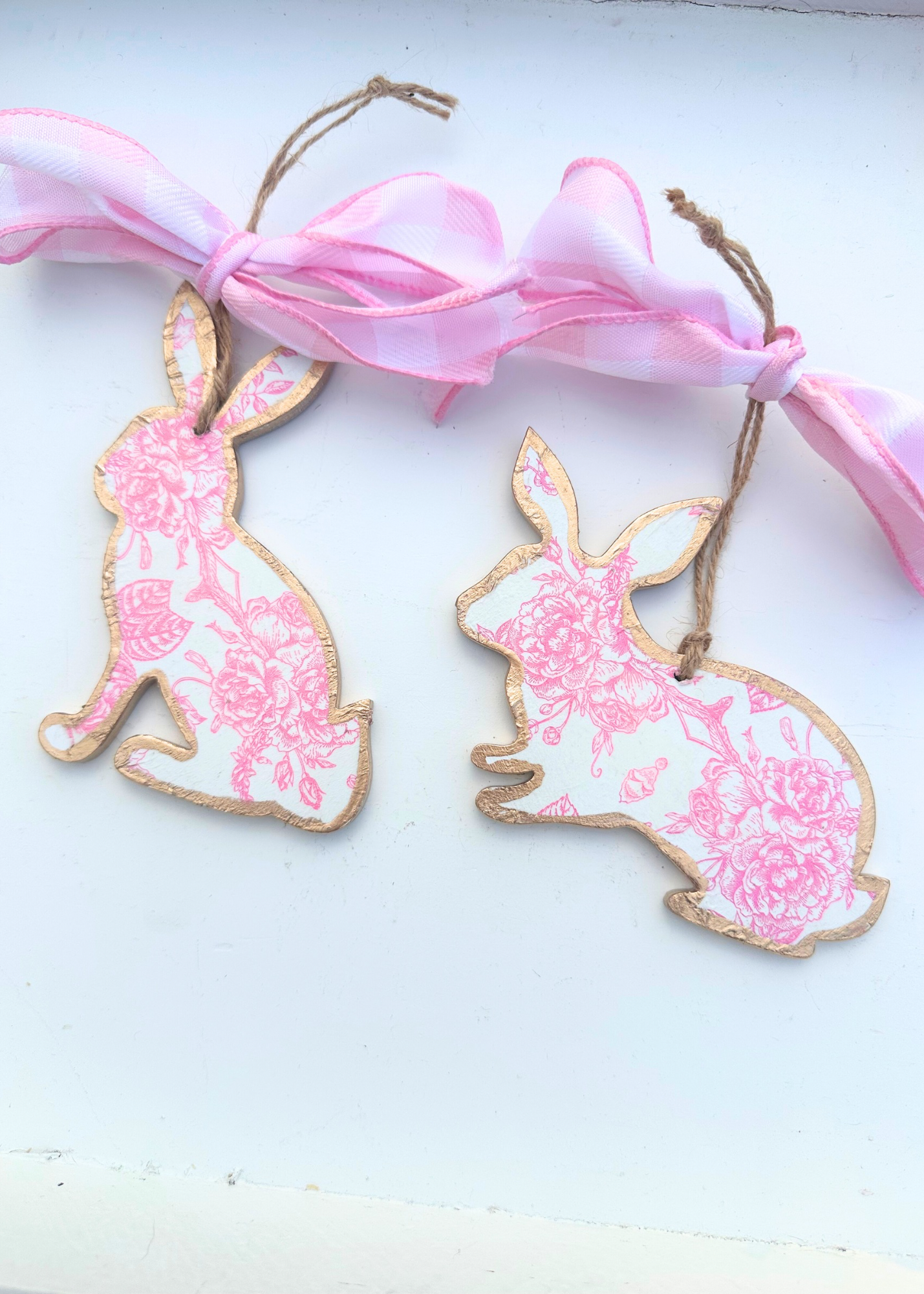 Ornament - Bunny Pink Flowers