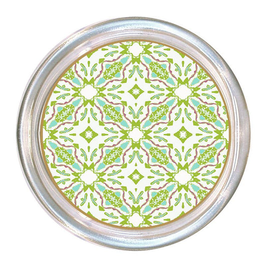Coaster featuring the Laura Park Lagos Green pattern
