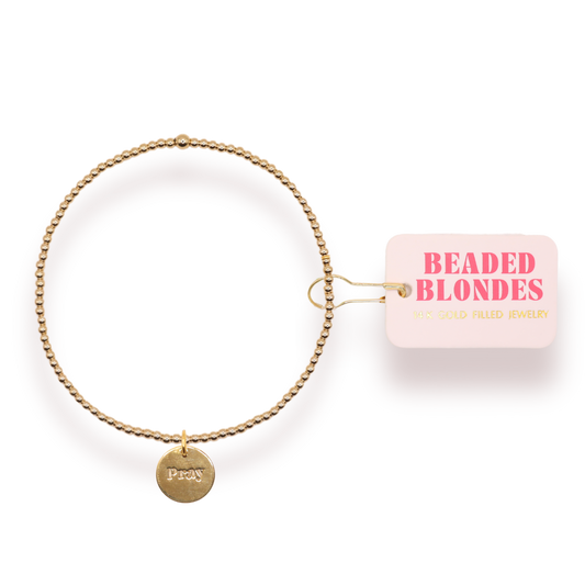 Bracelet - Gold+Charm Pray