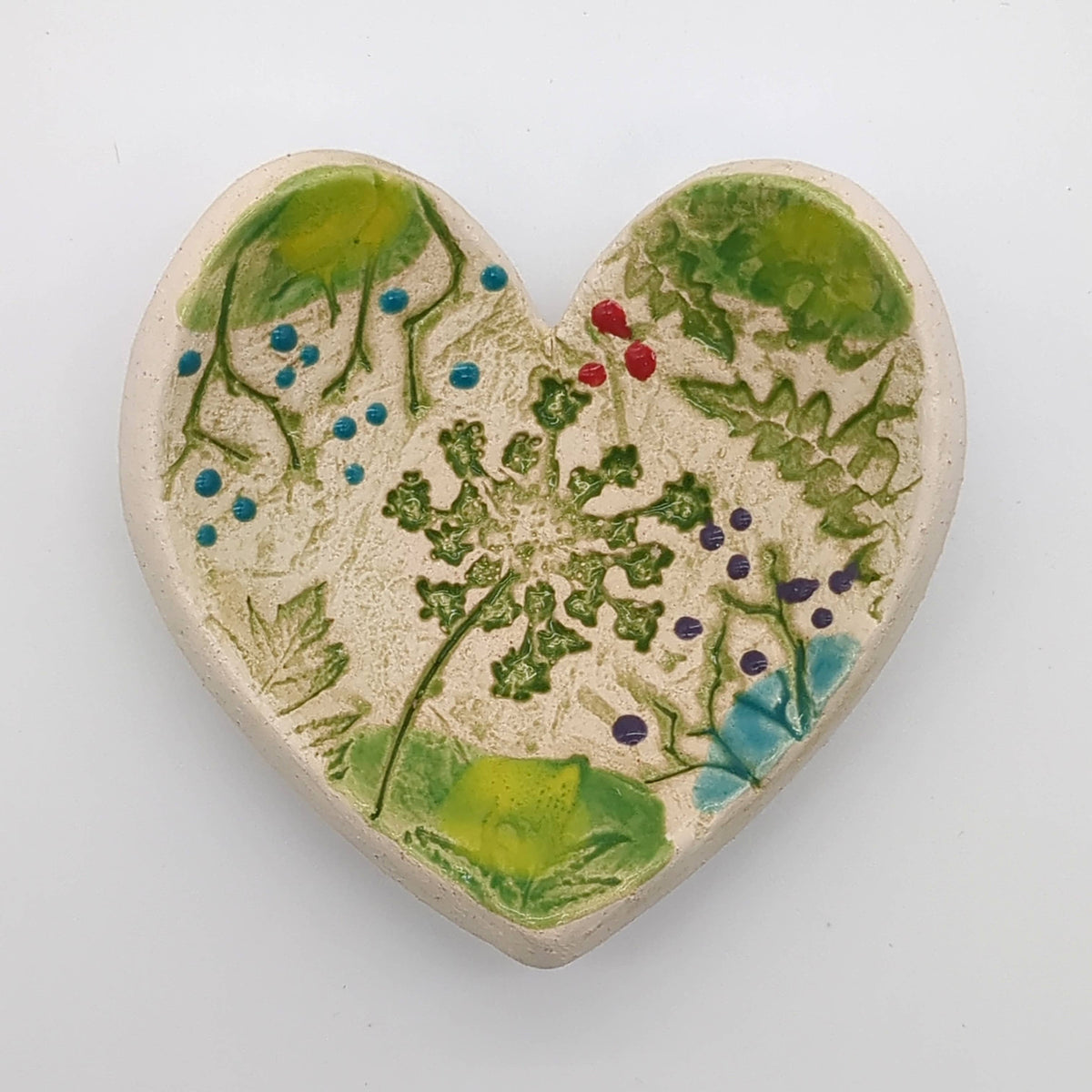 Trinket Dish - Heart with Pressed Flowers