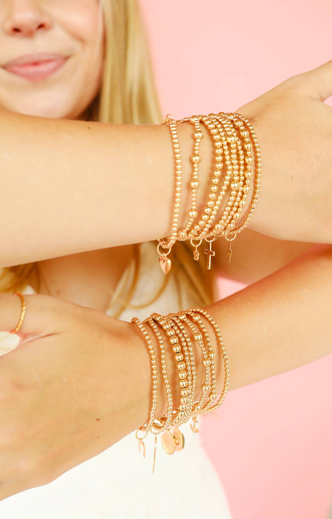Bracelet - Gold+Charm - Cross